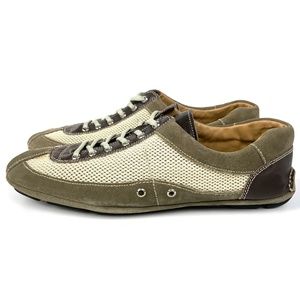PRADA Olive/Brown Sneakers, Leather/Suede